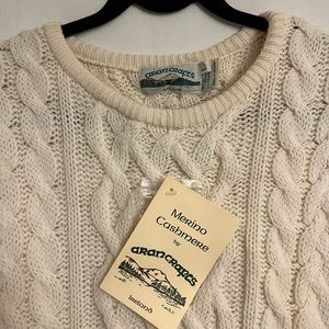 NWT. Aran Crafts Merino/Cashmere Tunic Sweater